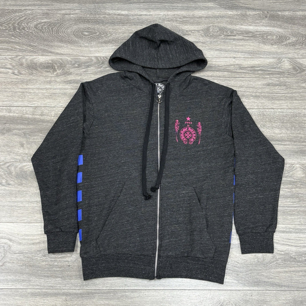 Size Large - Chrome Hearts Foti Zip Up Hoodie ' Grey ' | SUPER CLEAN!