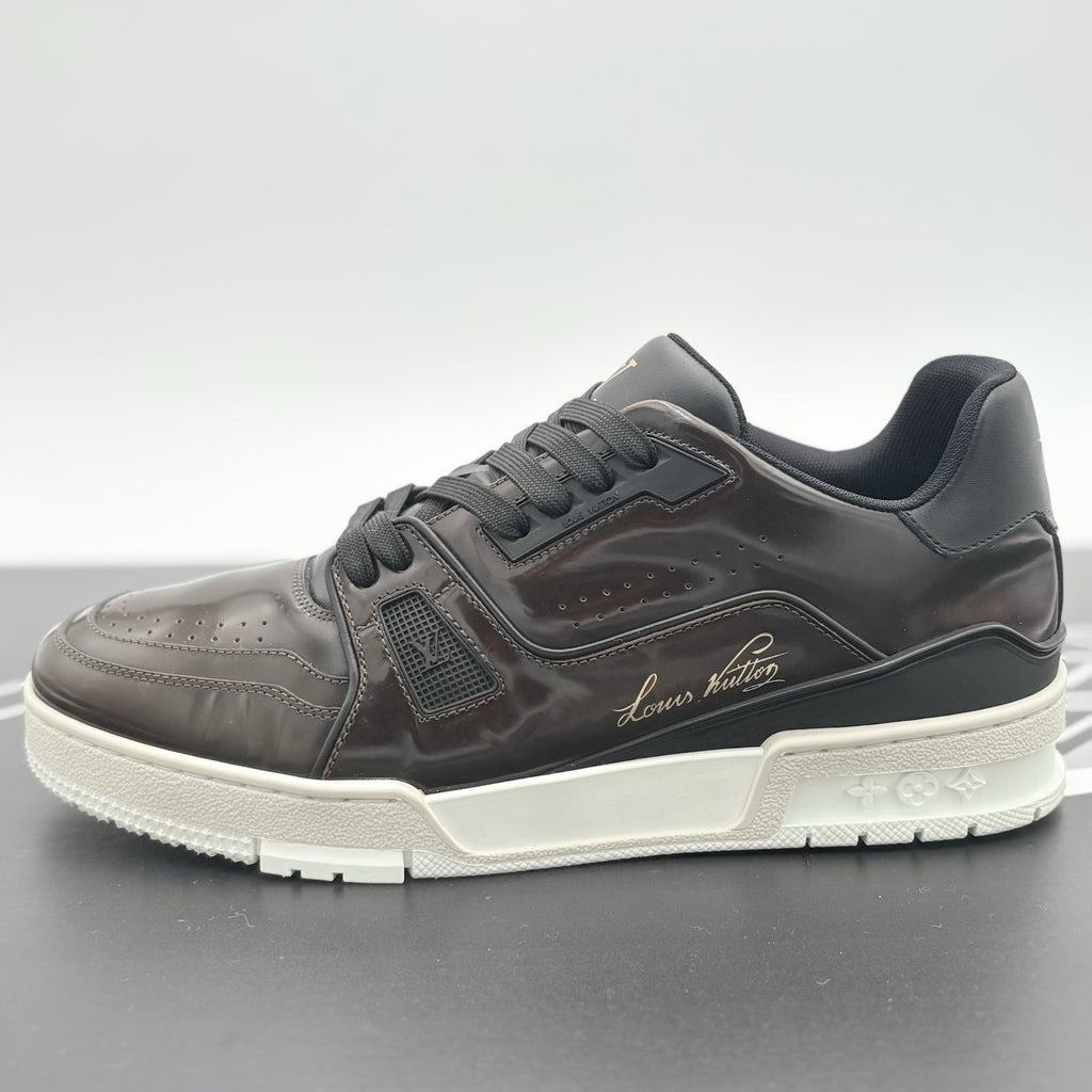 Size 7.5 LV (8.5-9 US) Louis Vuitton Trainer ' Brown Patent ' | SUPER CLEAN!