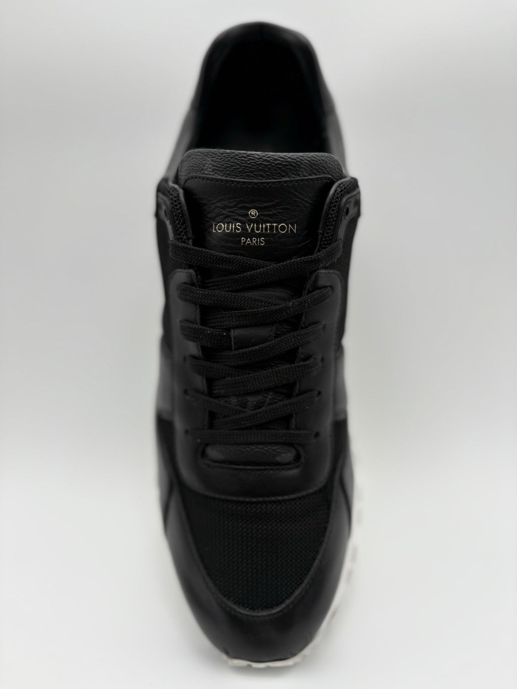 Size 9.5 LV (10.5-11 US) Louis Vuitton Run Away Sneaker ' Black White ' | GOOD!