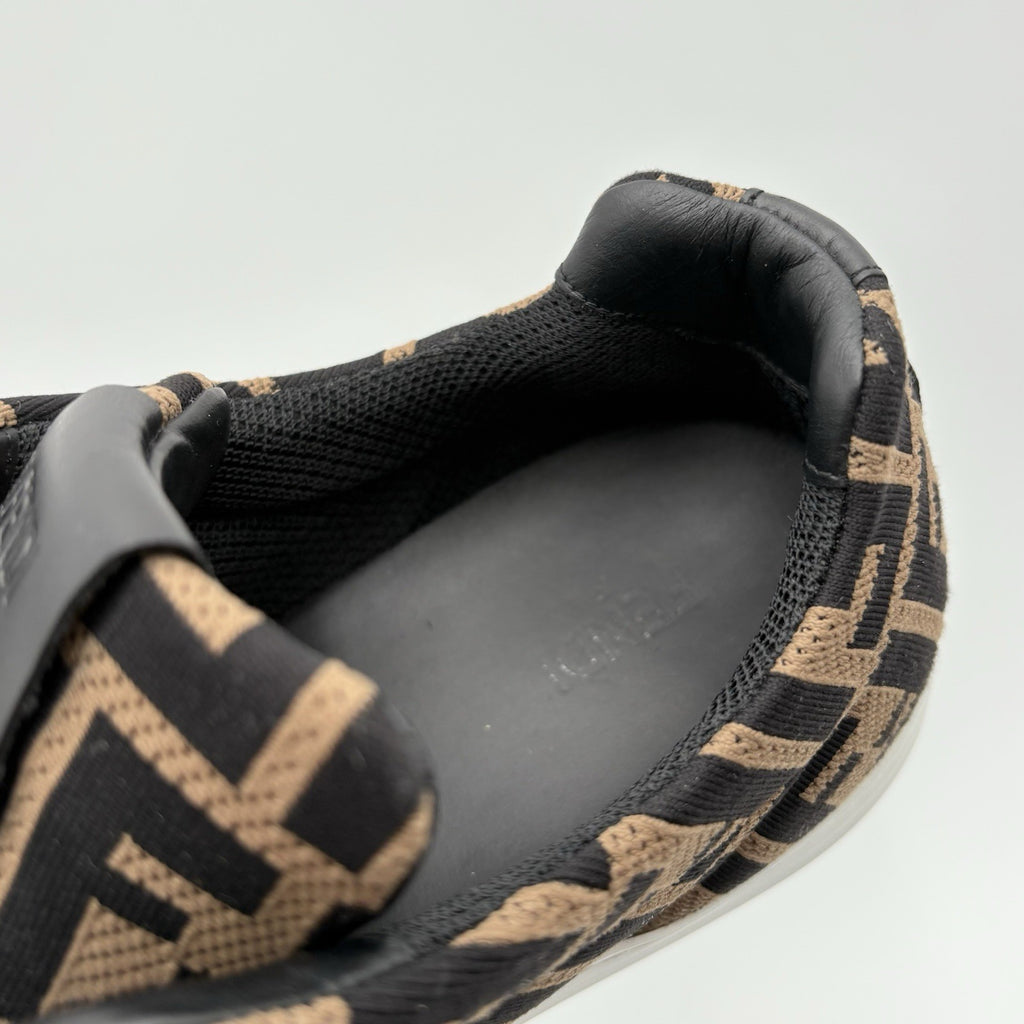 Size 11 UK (12 US) Fendi FF Motif Lace Up Low Top ' Almond Black ' | SUPER CLEAN