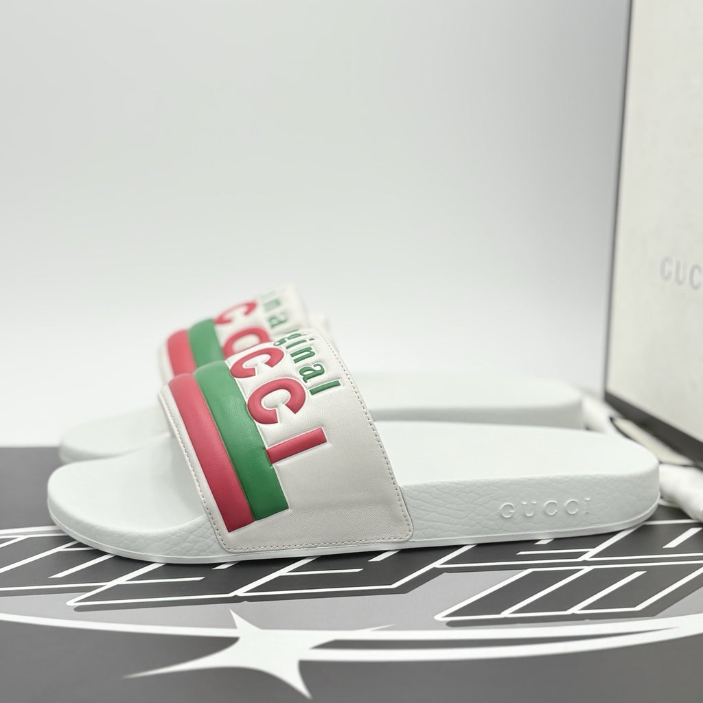 Size 8 G (8.5 US) Gucci Slide " Original Gucci - White " | NEW!
