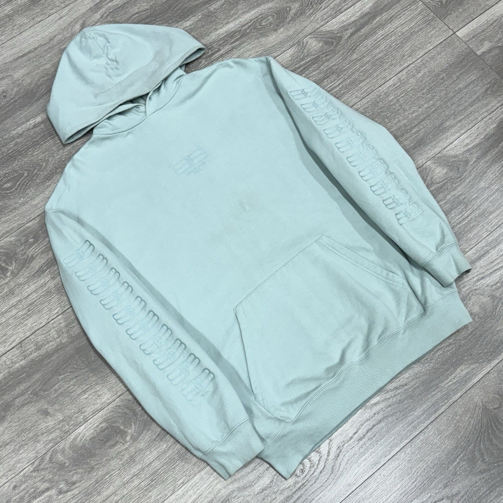 Size Medium - Balenciaga Embroidered BB Icon Logo Hoodie ' Blue ' | GOOD COND!