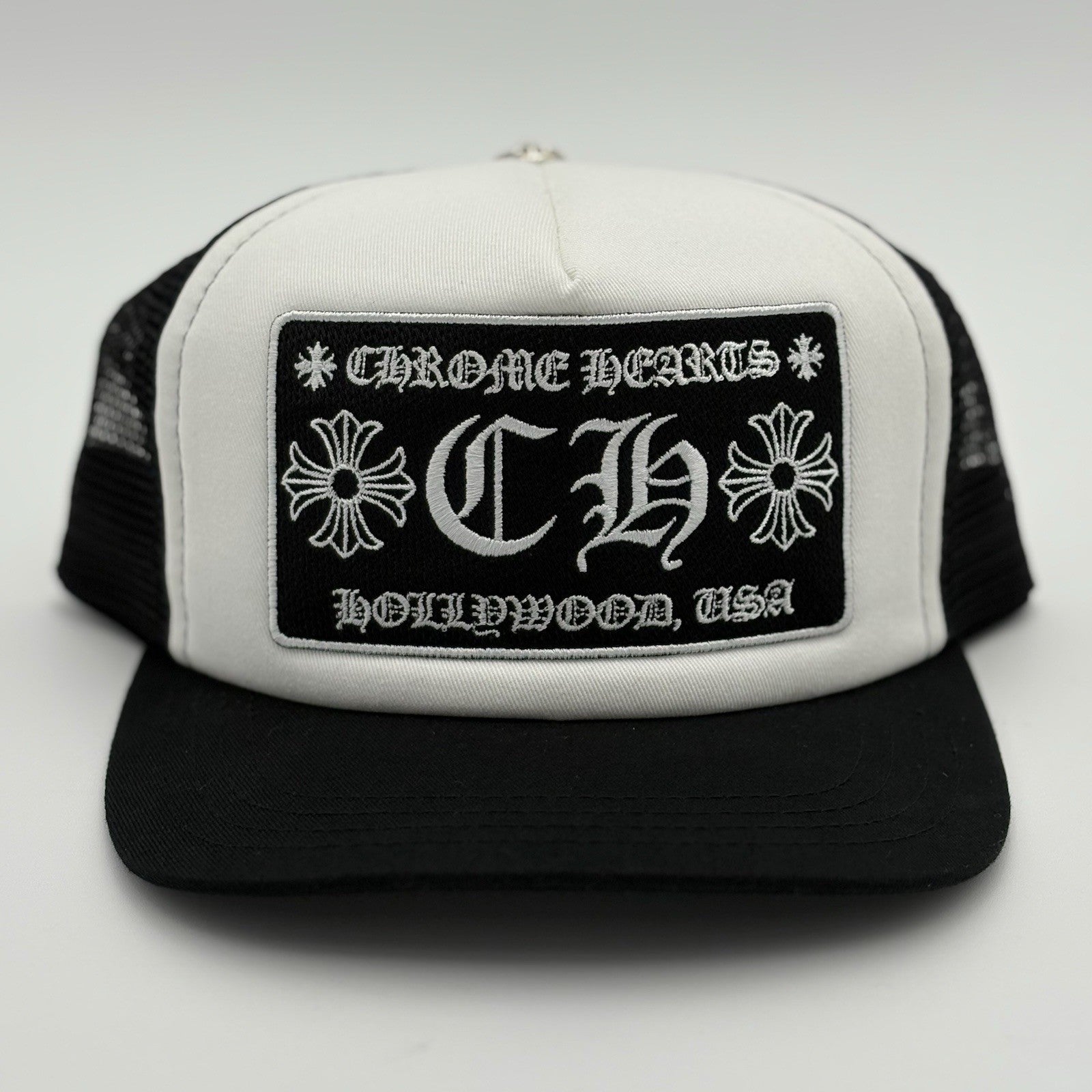 Chrome Hearts Hollywood Exclusive Trucker Hat ' White Black ' | BRAND NEW!
