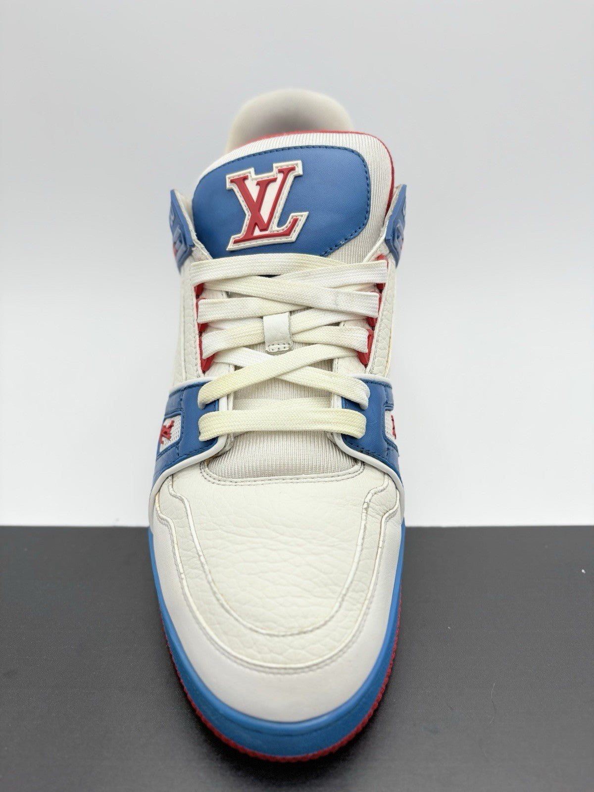 Size 9.5 LV (10.5-11 US ) Louis Vuitton Trainer ' White Red Blue ' | GOOD COND