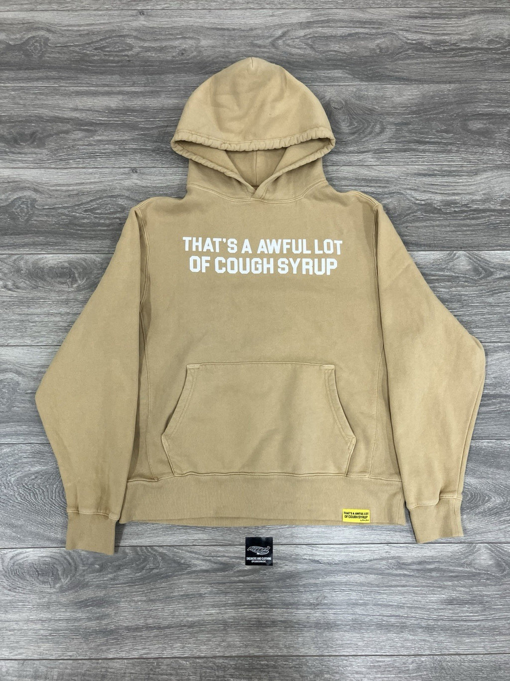 Size Large - Thats A Afwful Lot Of Cough Syrup Hoodie ' Tan '