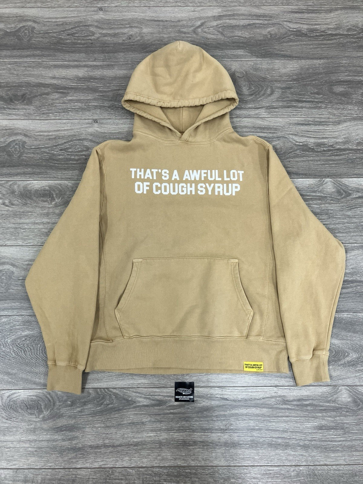 Size Large - Thats A Afwful Lot Of Cough Syrup Hoodie ' Tan '