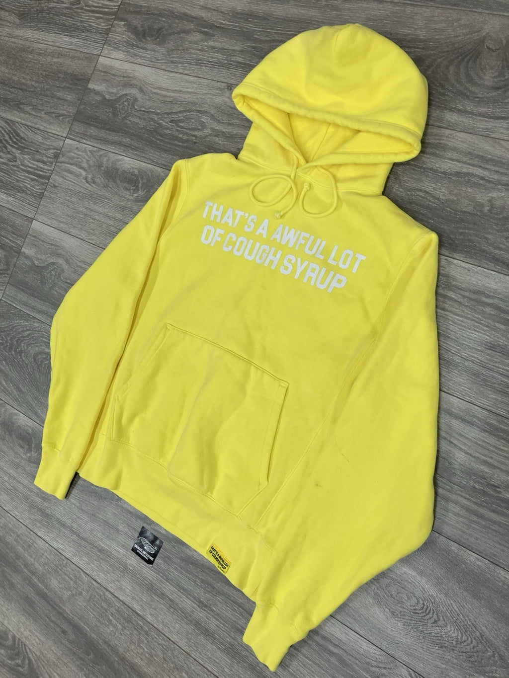 Size Small - Thats A Awful Lot Of Cough Syrup Hoodie ' Yellow '