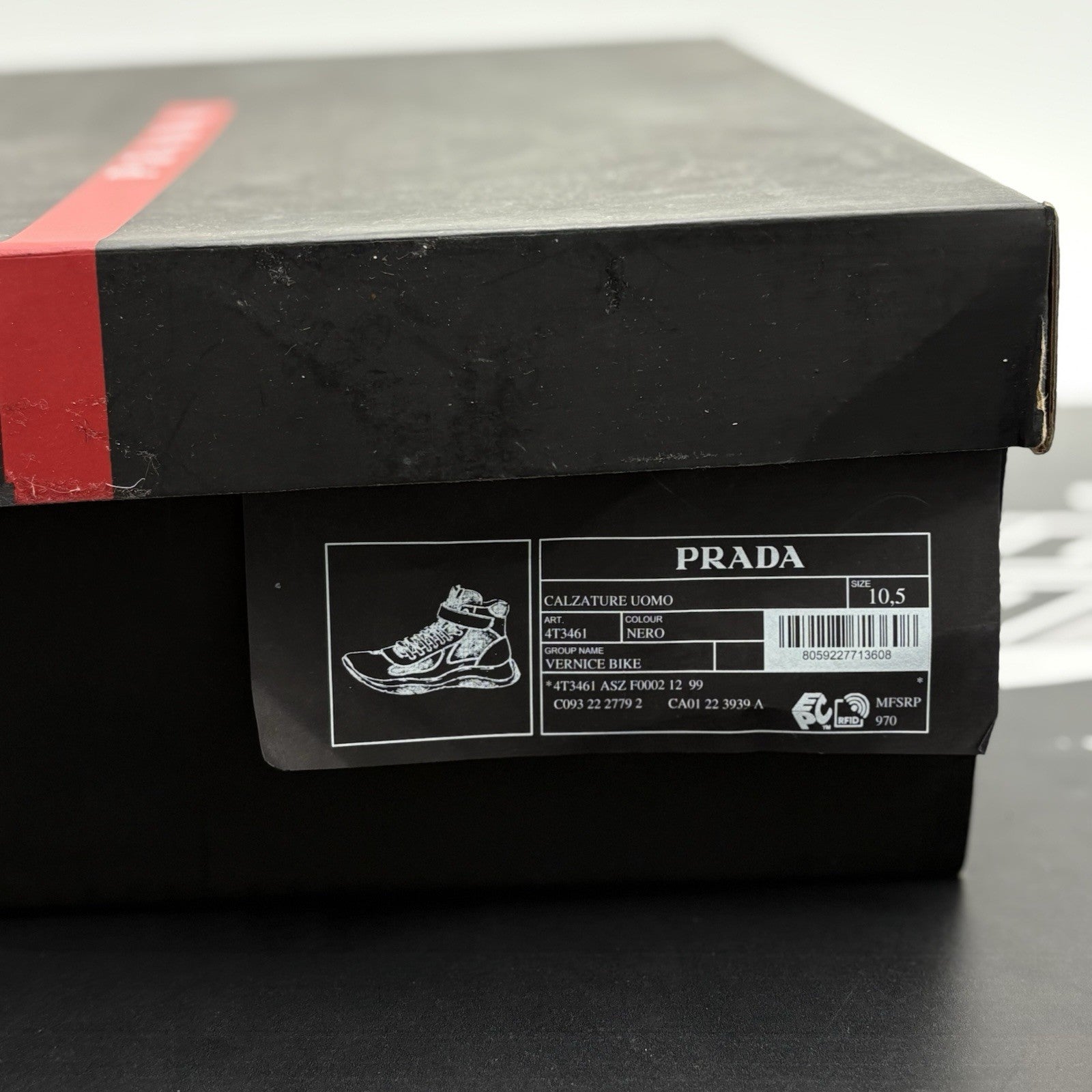 Size 10.5 UK (11.5 US) - Prada Cup High Top ' Black ' | BRAND NEW!