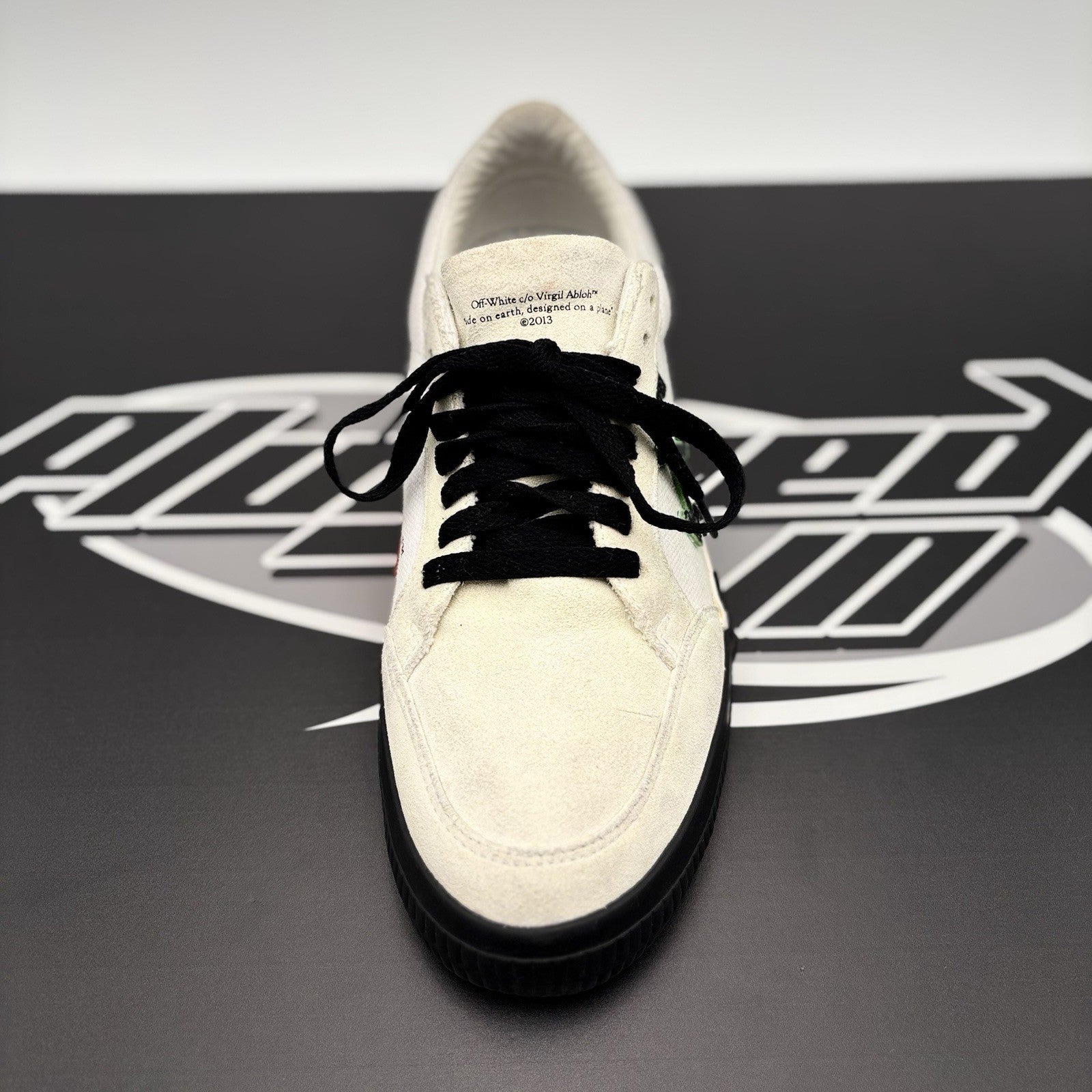 Size 41 (8 US) Off-White Vulc Sneaker ' Canvas White, Black ' | GOOD CONDITION!