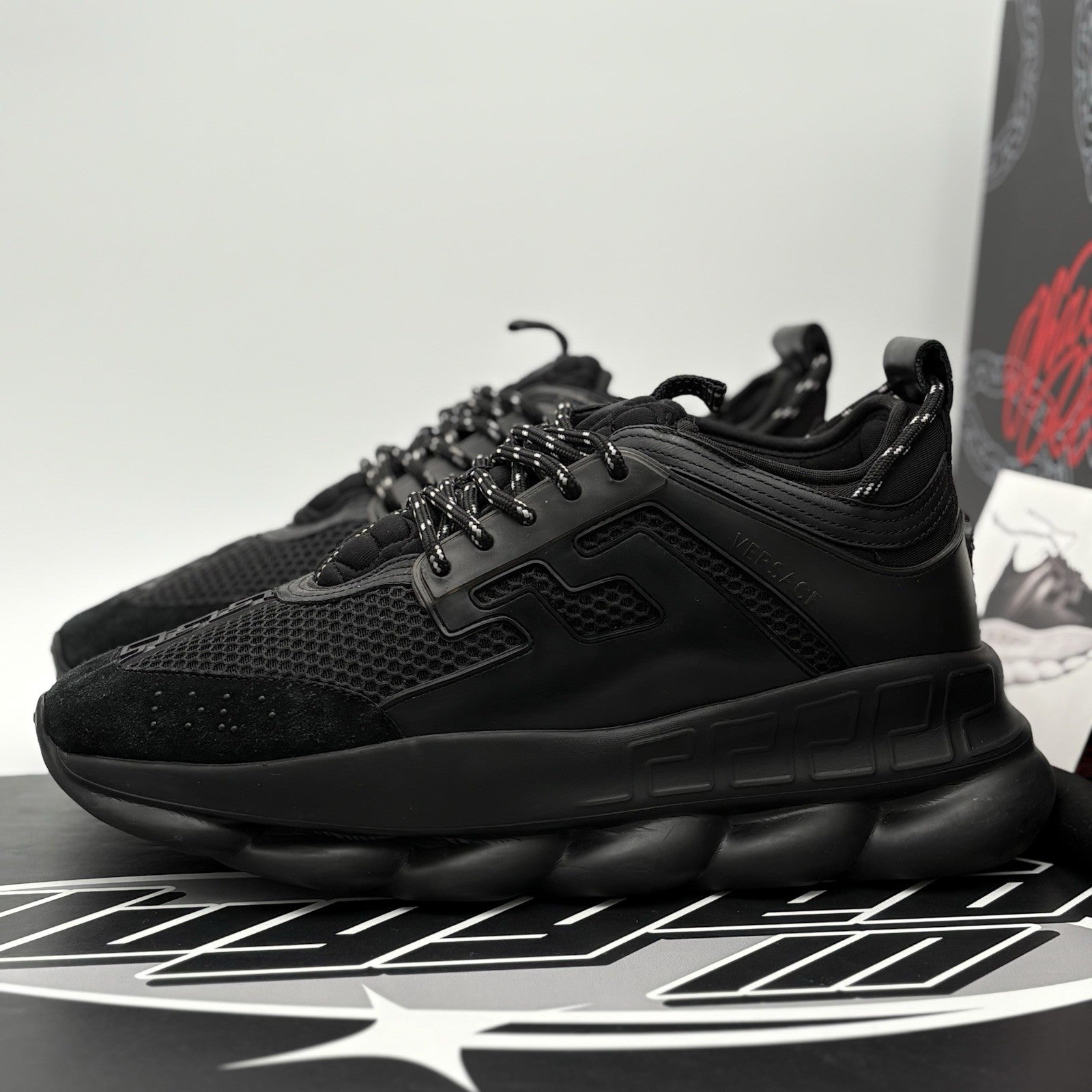 Size 44 (11 US) - Versace Chain Reaction Sneaker ' Black ' | GREAT CONDITION!