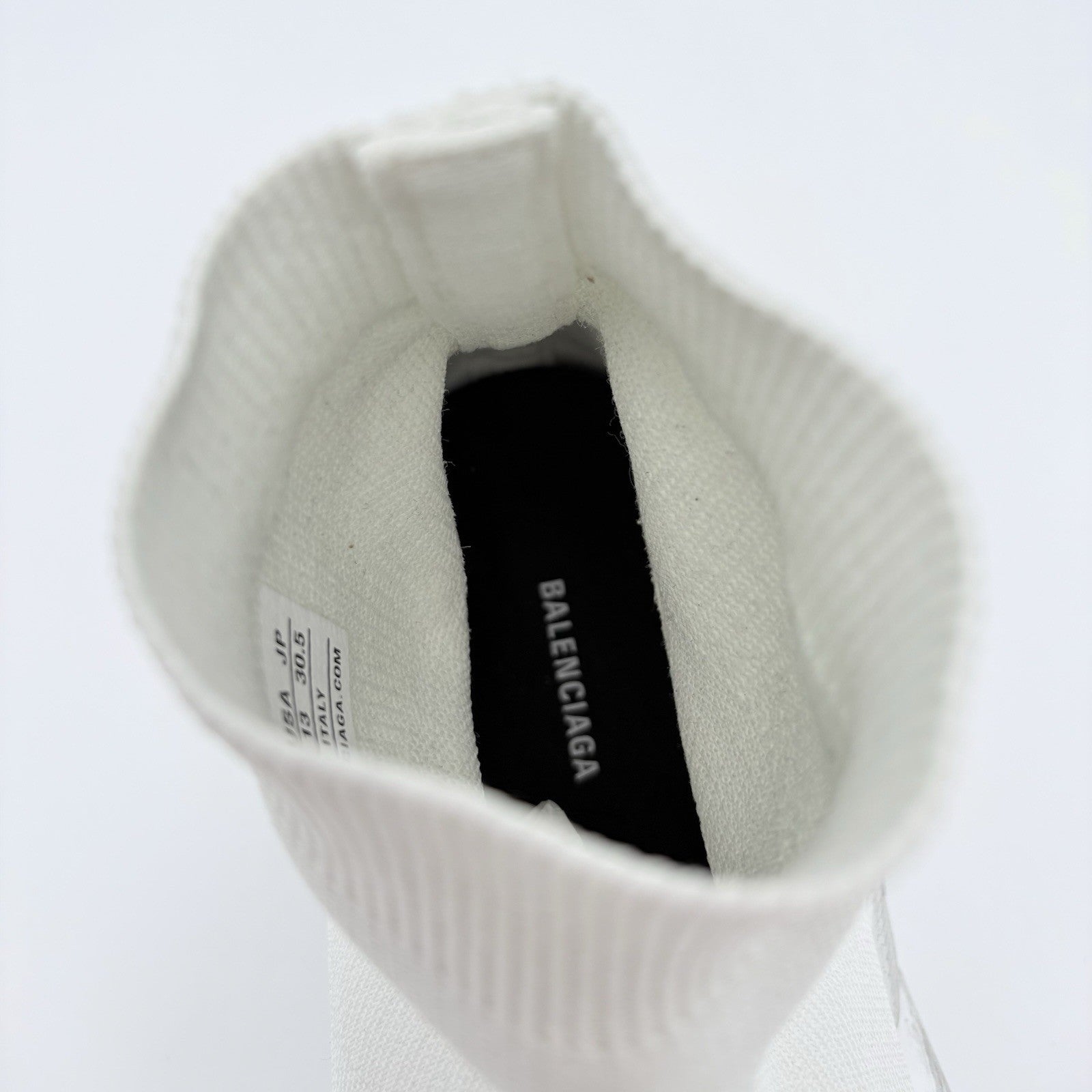 Size 46 (13 US) - Balenciaga Speed 2.0 Graffiti Recycled Knit ' White ' | NEW!