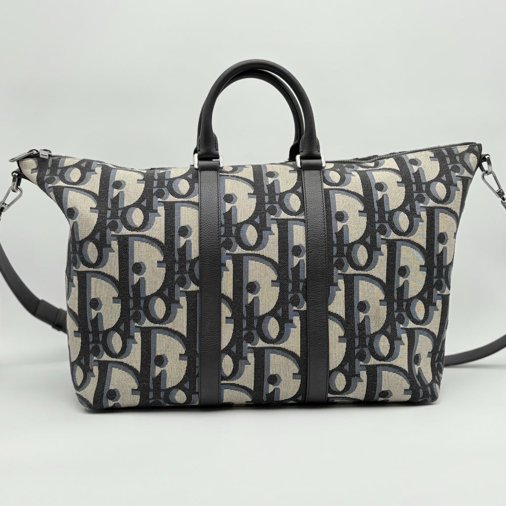 Dior Oblique Jacquard Maxi Weekender 40 Bag ' Beige ' | SUPER CLEAN!