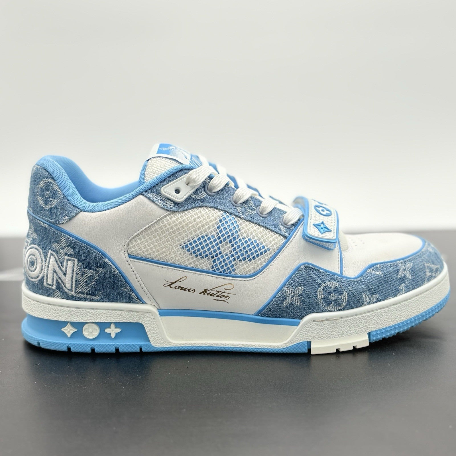Size 10 LV (11-11.5 US) Louis Vuitton Strap Trainer ' Blue ' | SUPER CLEAN!