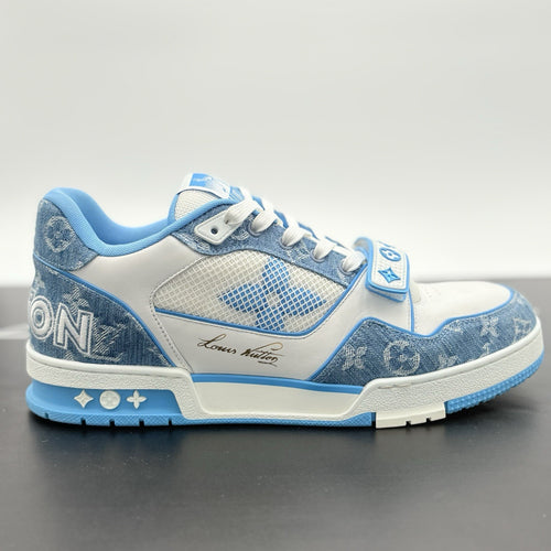 Size 10 LV (11-11.5 US) Louis Vuitton Strap Trainer ' Blue ' | SUPER CLEAN!