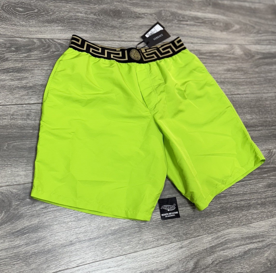 Size 4 - Versace Greca Border Boardshorts ' Green ' | NEW!