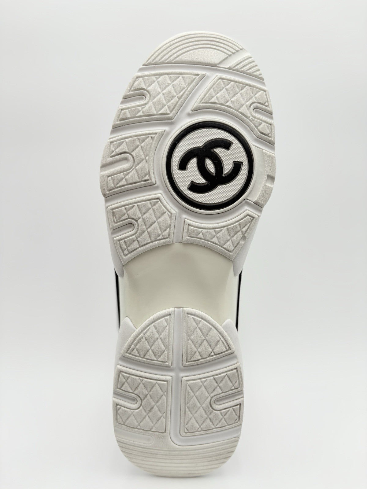 Size 45 (12 US) Chanel Nylon & Suede Low Top ' White Black ' | SUPER CLEAN!