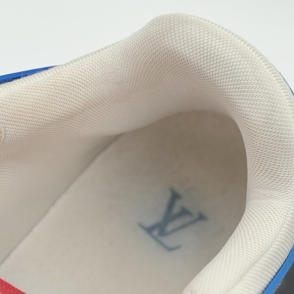 Size 10 LV (US 11-11.5) Louis Vuitton Mid Trainer ' White Red Blue ' | GOOD!