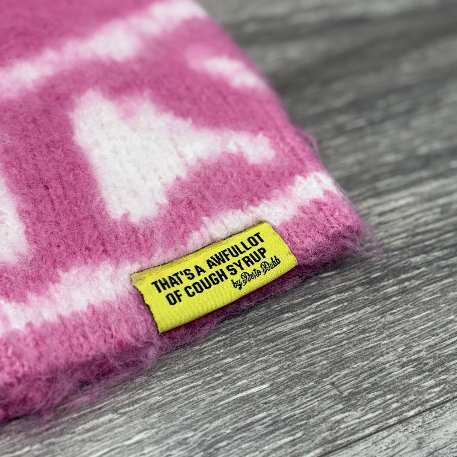 Thats An Awful Lot Of Cough Syrup Mohair Beanie ' Pink ' | NEW!