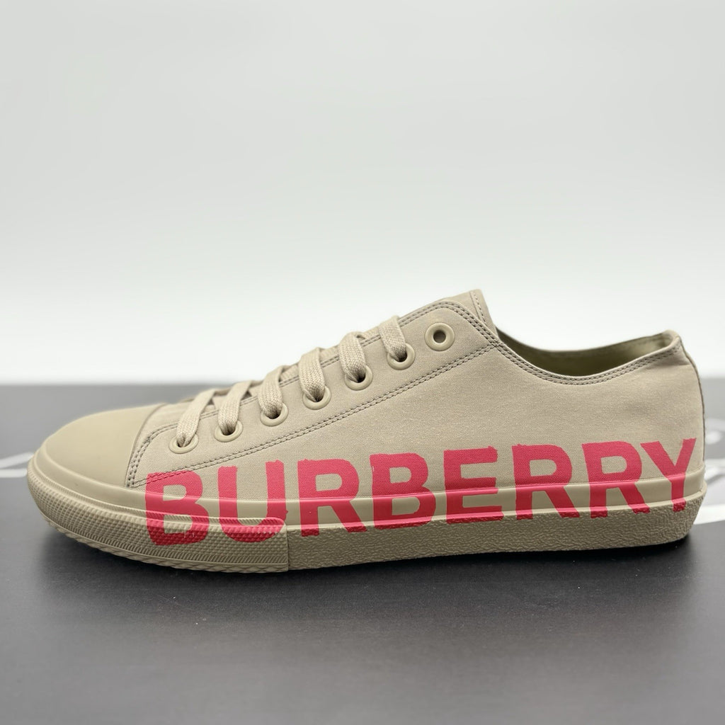 Size 44 (11 US) - Burberry Gabardine Low Top ' Beige Red ' | SUPER CLEAN!