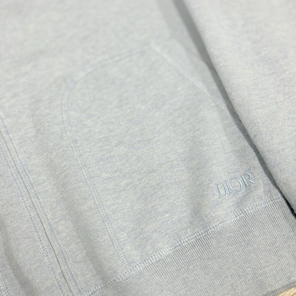 Size XL - Dior Cashmere Knit & Blue Cotton Hooded Track Jacket  | SUPER CLEAN!