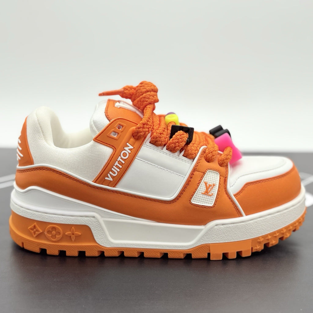 Size 7 LV (8-8.5 US) - Louis Vuitton Maxi ' Orange White ' | SUPER CLEAN!