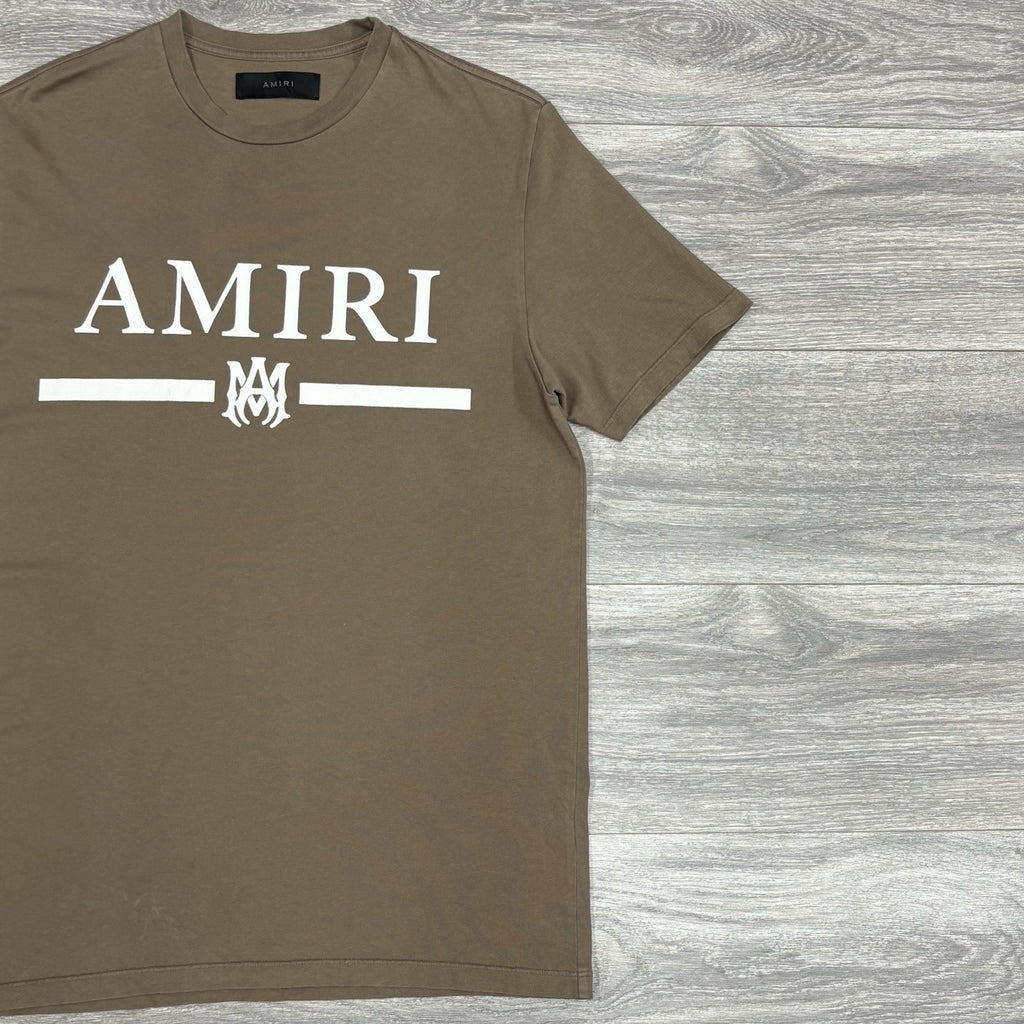 Size Small - Amiri Bar Logo T-Shirt ' Brown White ' | SUPER CLEAN!