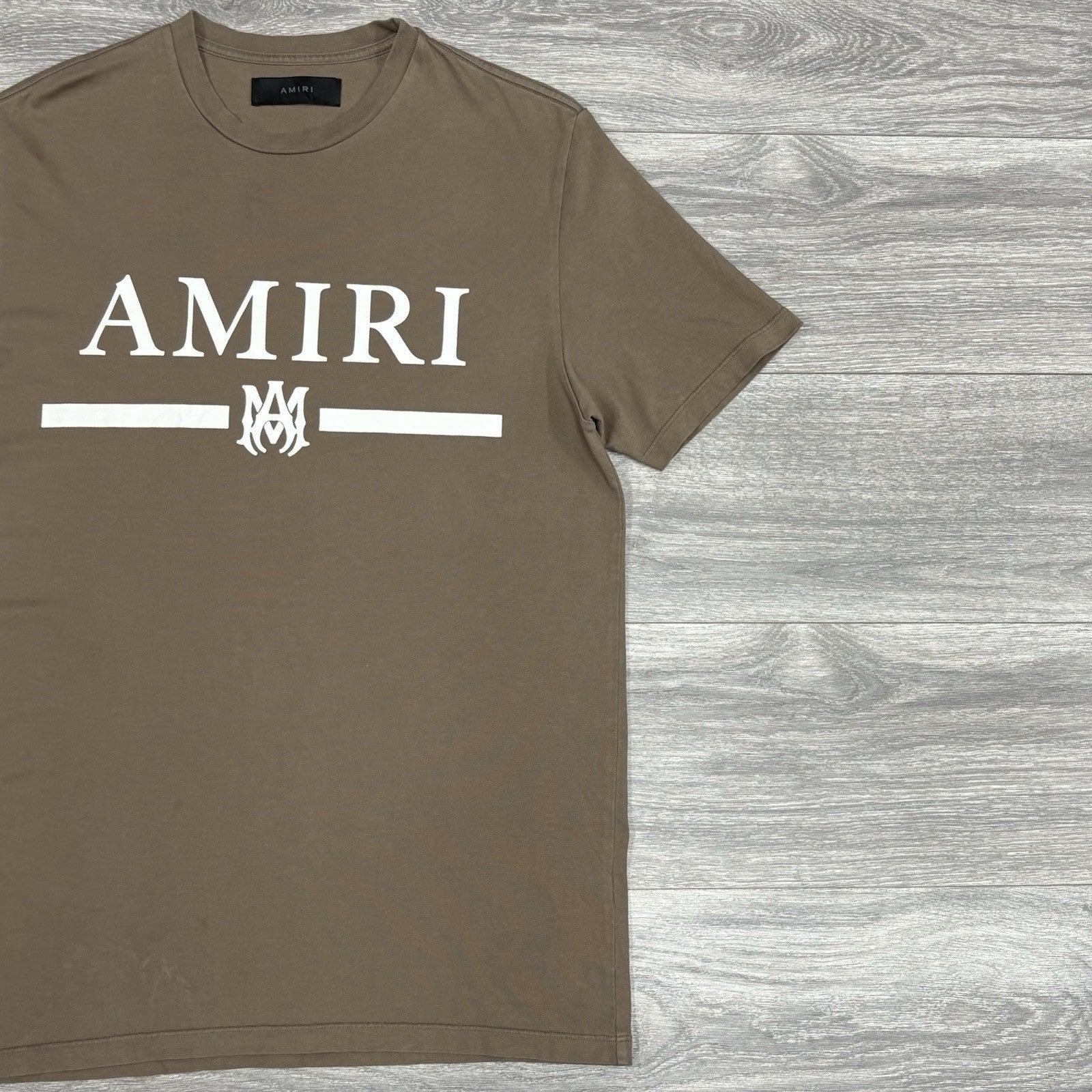 Size Small - Amiri Bar Logo T-Shirt ' Brown White ' | SUPER CLEAN!