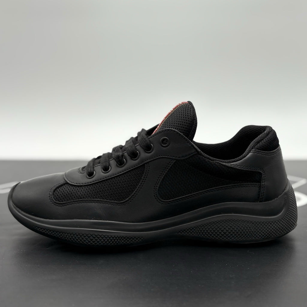 Size 7 UK (8 US) - Prada Americas Cup ' Black Leather ' | GOOD CONDITION!