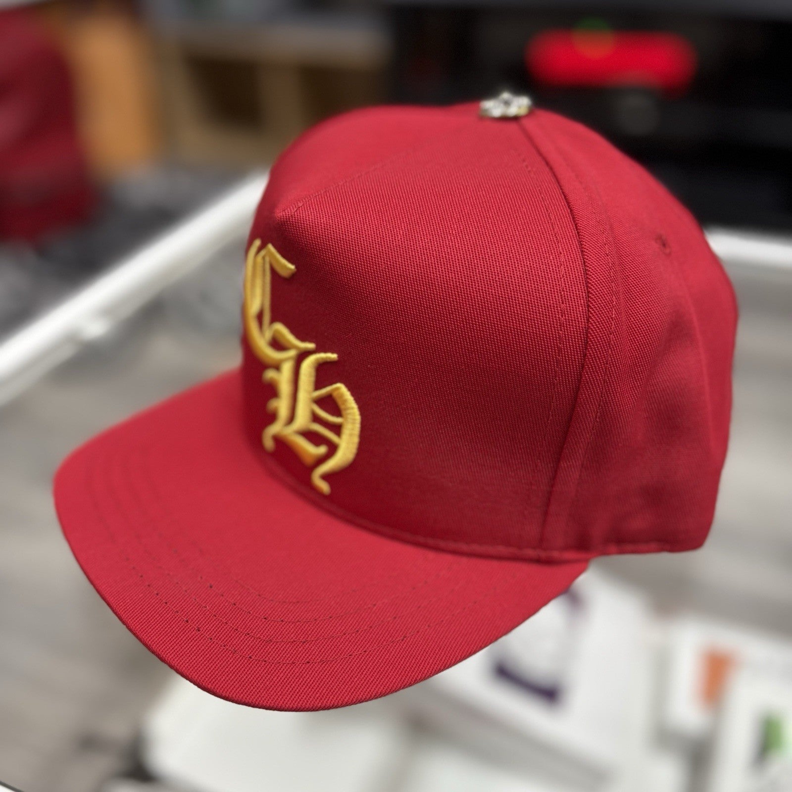 Chrome Hearts CH Silver Button Hat ' Red Yellow ' | BRAND NEW!