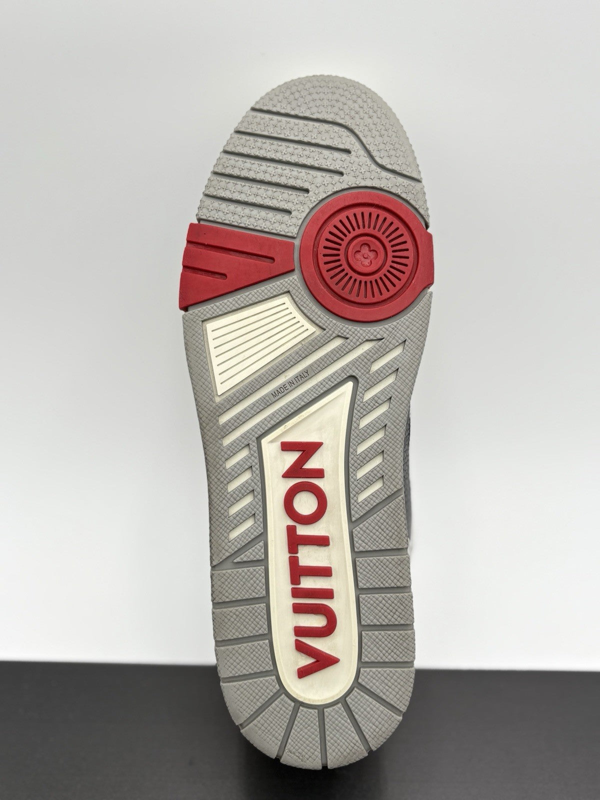 Size 9.5 LV (10.5-11 US) Louis Vuitton Trainer Strap ' Red Grey Black ' | CLEAN!