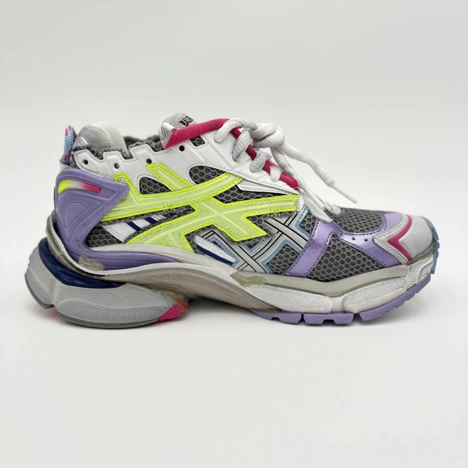 Size 41 - Balenciaga Runner ' Grey Light Purple Neón Yellow White ' | NEW!