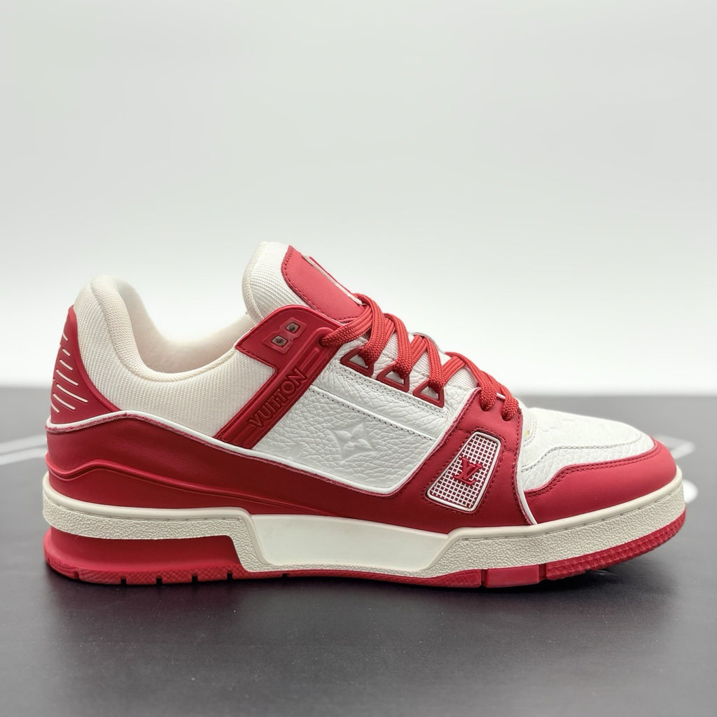 Size 7 LV (8-8.5 US) Louis Vuitton Trainer  ' Red White ' | SUPER CLEAN!