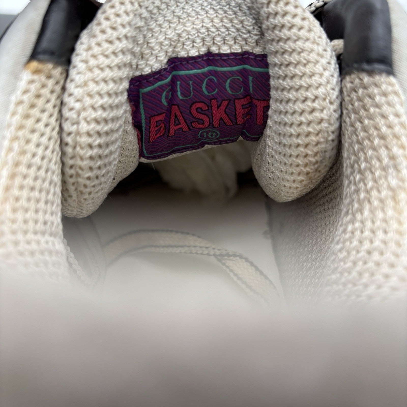 Size 10 G ( 10.5 US) - Gucci Basket ‘ White, Black ‘