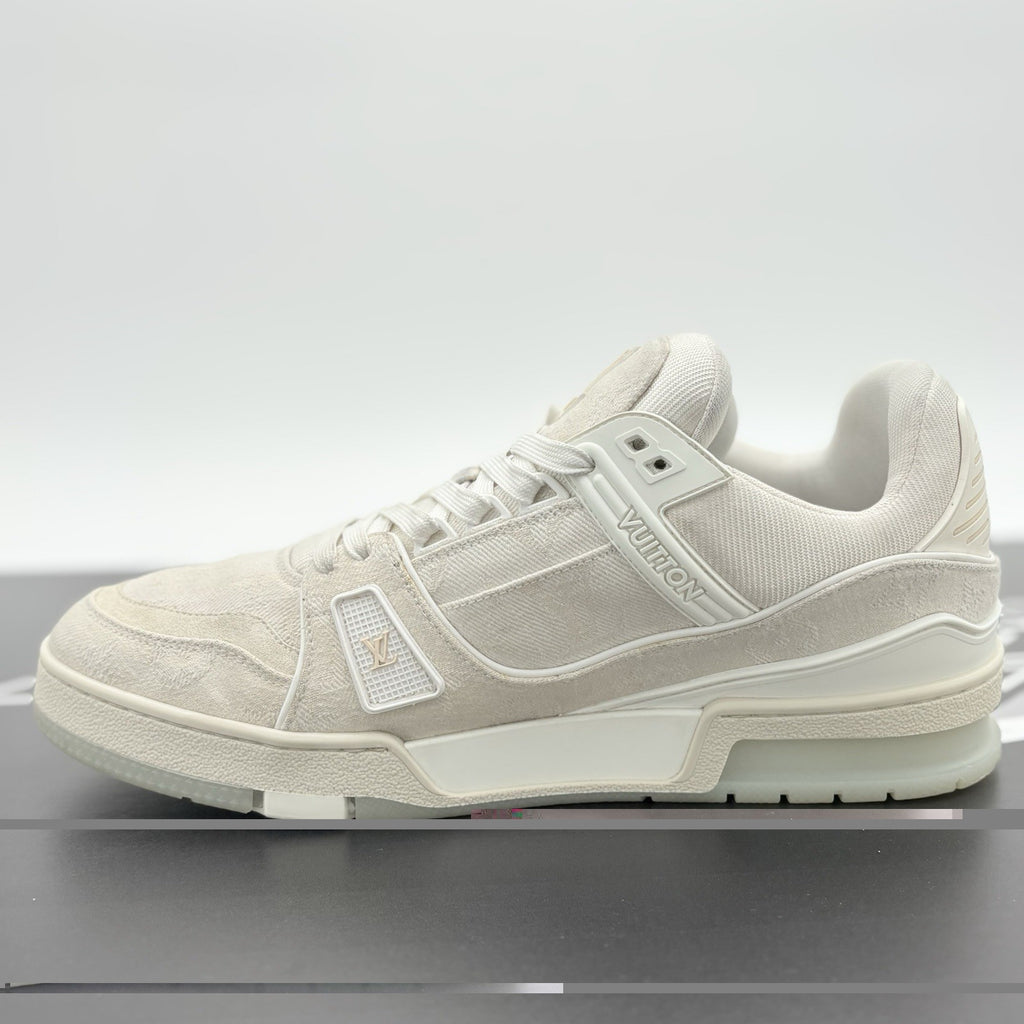 Size 8.5 LV (9.5-10 US) Louis Vuitton Trainer  Denim ' Beige ' | GREAT CONDITION