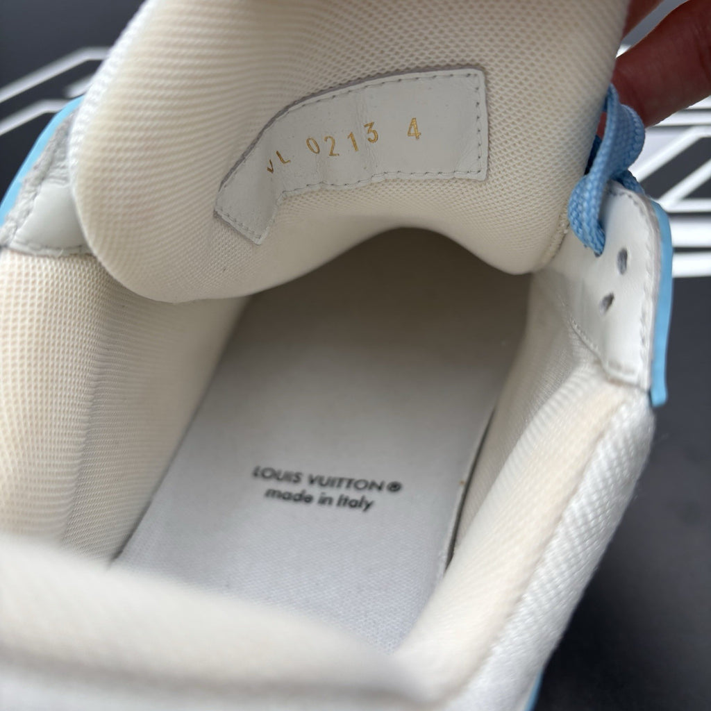 Size 4 LV (5-5.5 US) - Louis Vuitton Trainer ' Sky Blue, White ' | GREAT COND!