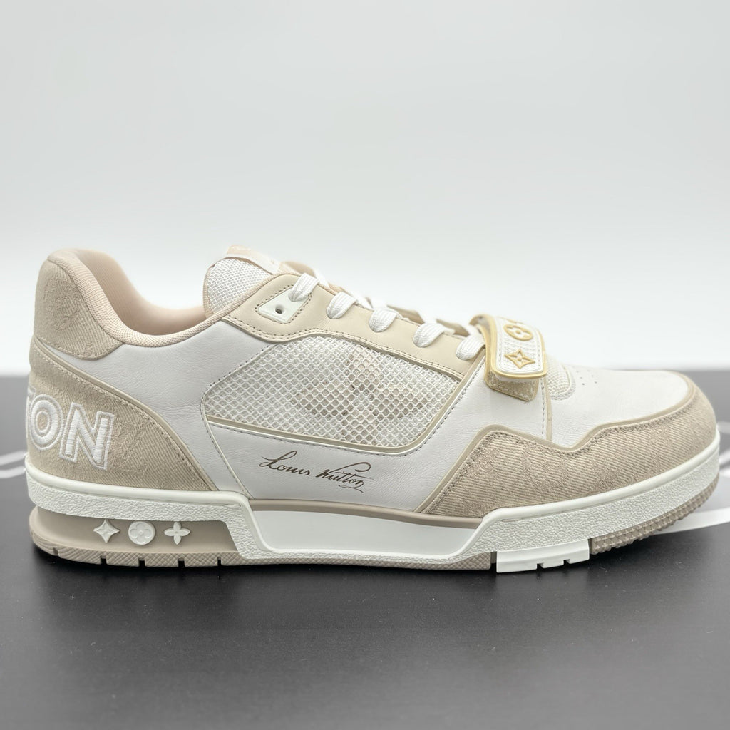 Size 11 LV (12-12.5 US) Louis Vuitton Trainer Strap ' Beige ' | SUPER CLEAN!