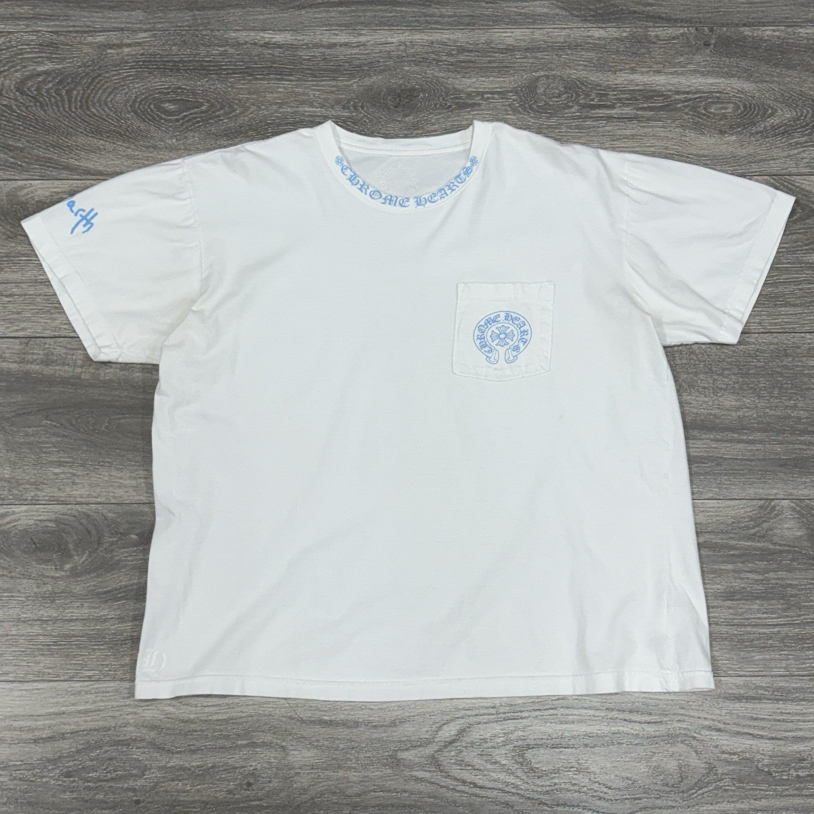 Size XL - Chrome Hearts St. Barth Collar Print T-Shirt ' White Blue '