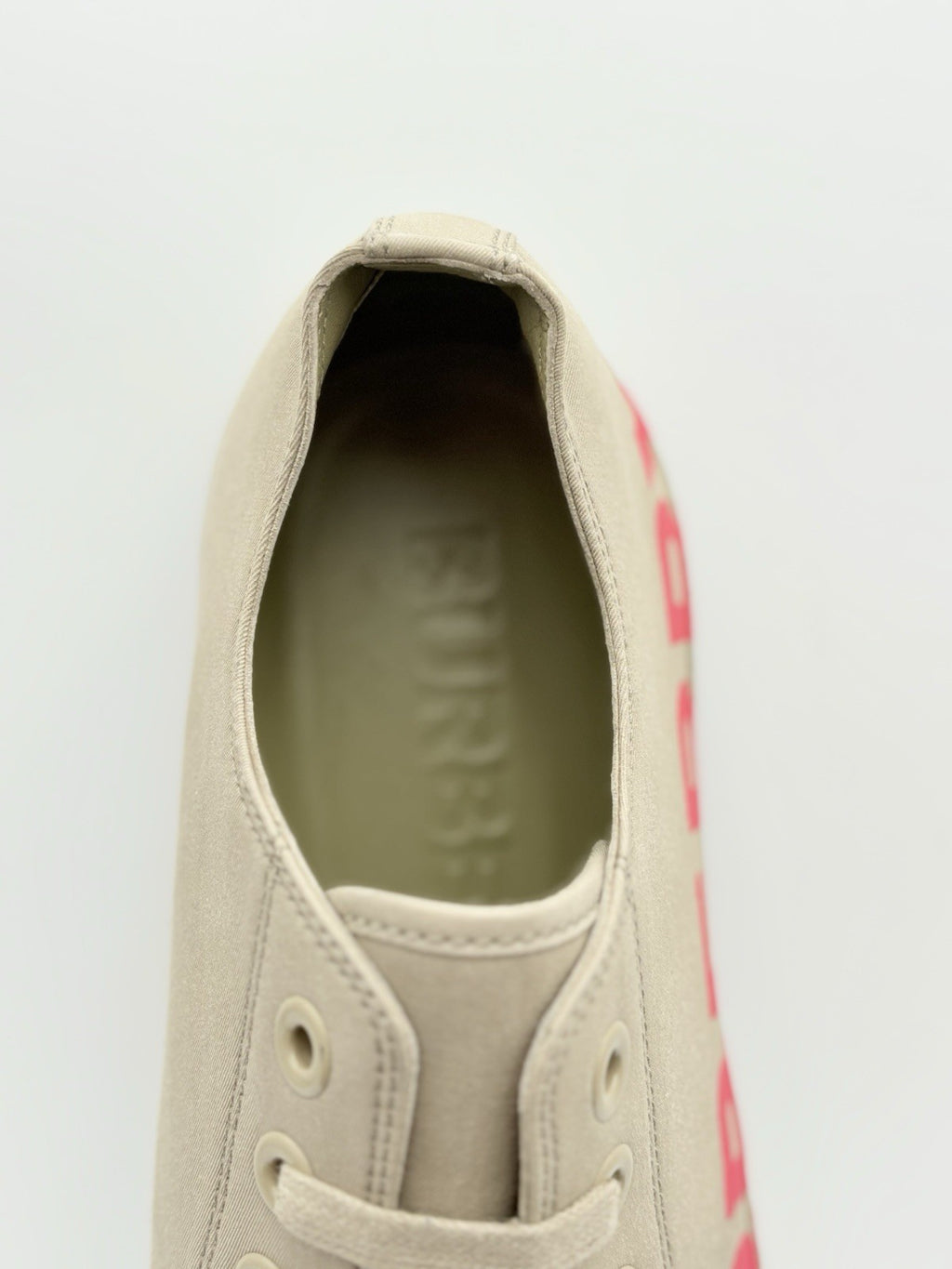 Size 44 (11 US) - Burberry Gabardine Low Top ' Beige Red ' | SUPER CLEAN!