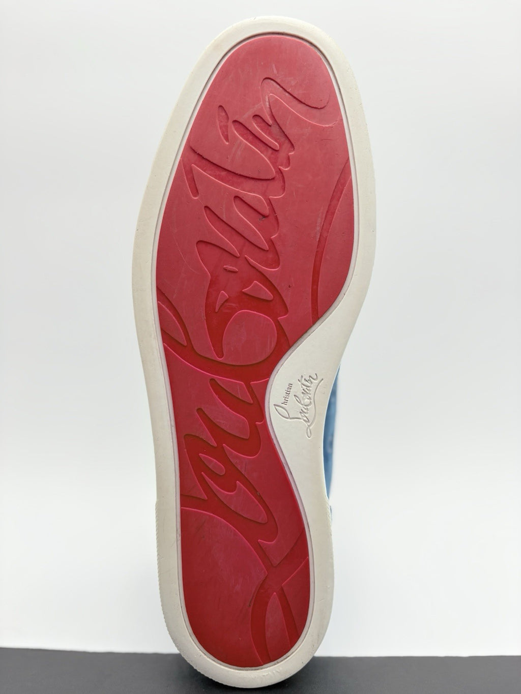 Size 43.5 (10.5 US) -Christian Louboutin High ' Blue White’ | GOOD CONDITION!