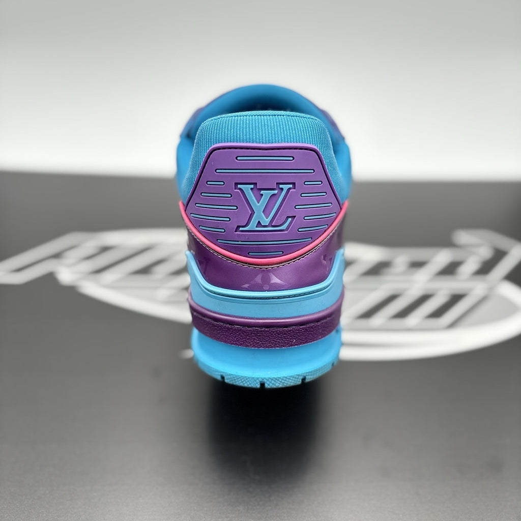 Size 11 LV (12-12.5 US) Louis Vuitton Trainer 'Purple Teal Metallic' GREAT COND!