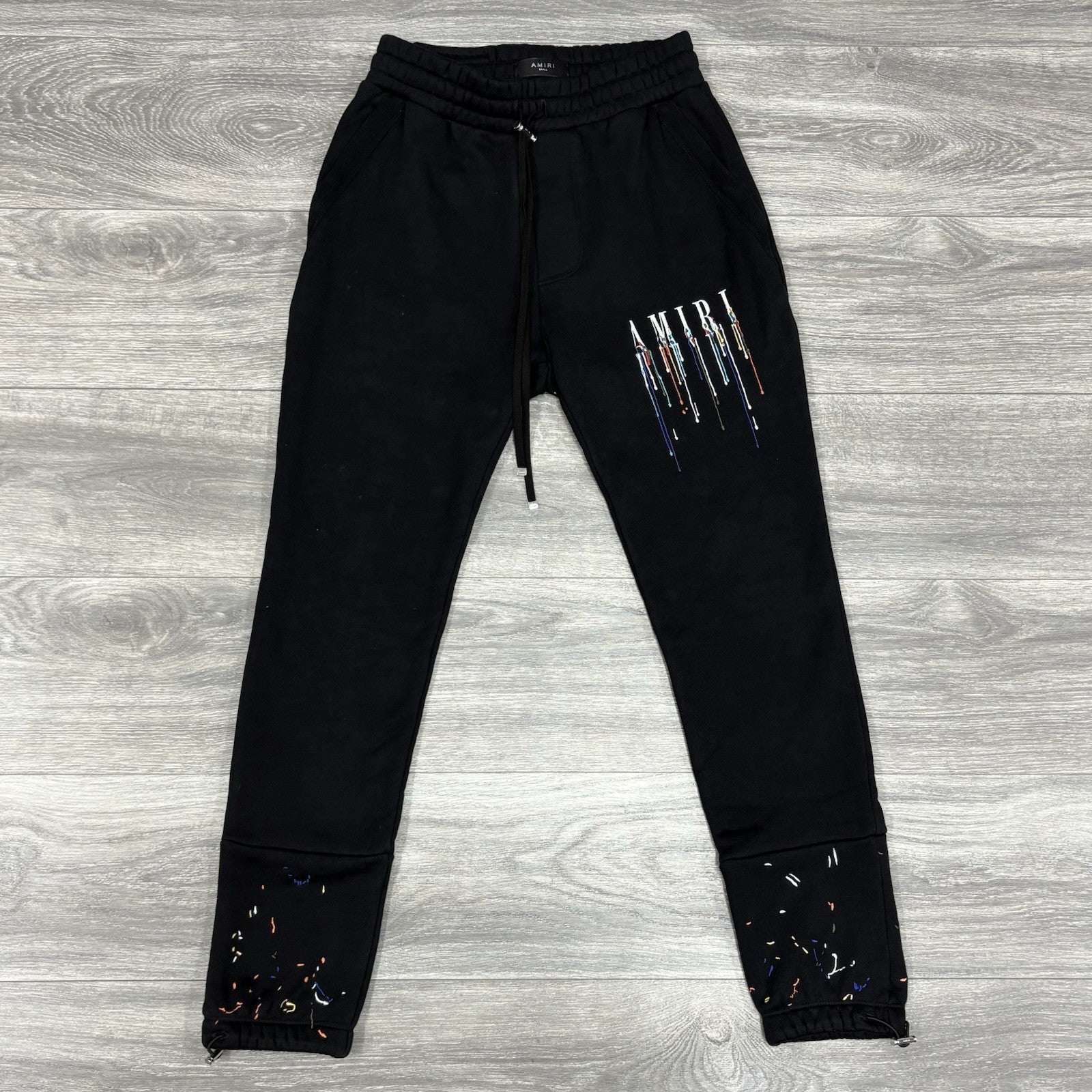 Size Small - Amiri Core Logo Paint Drip Sweatpants ' Black ' | SUPER CLEAN!