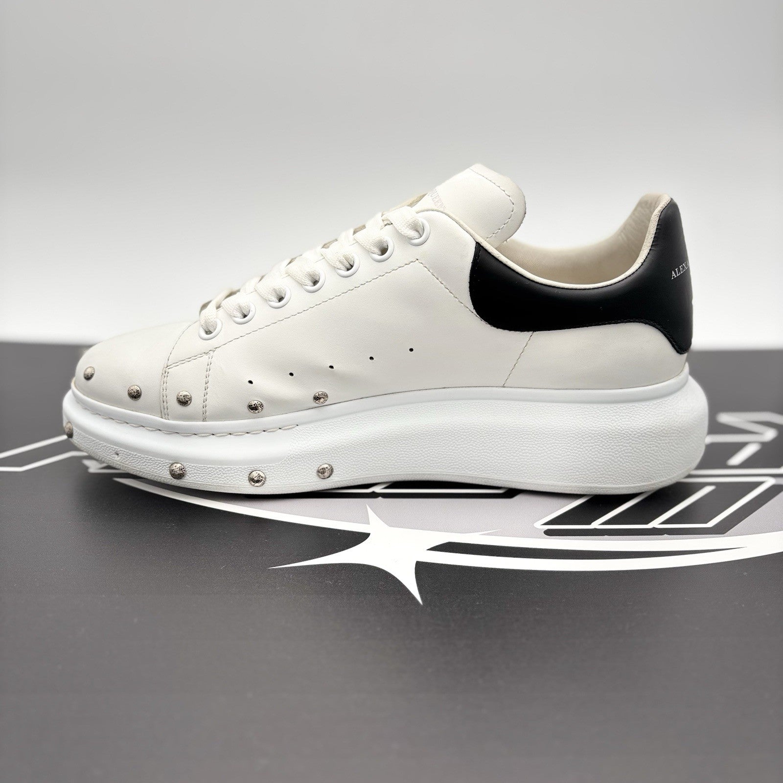 Size 44 (11 US) - Alexander McQueen Front Studded  ' White, Black ' | GREAT!