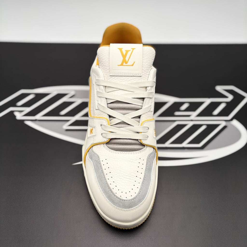 Size 40 LV (7-7.5 US) - Louis Vuitton Trainer ' White Yellow ' | GOOD CONDITION!