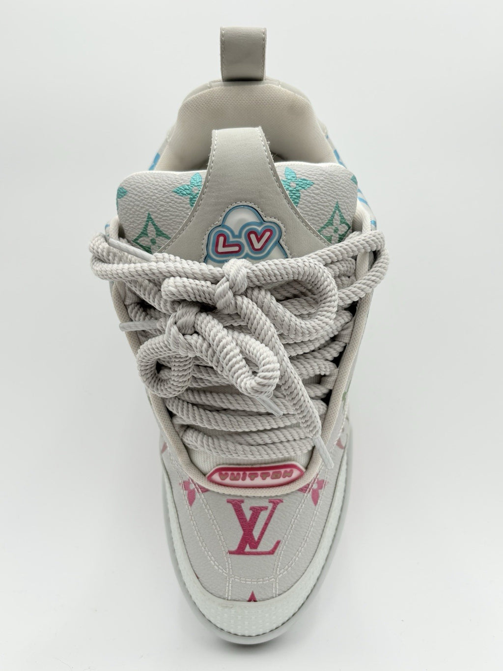 Size 5 LV (6-6.5 US) Louis Vuitton Skate ' Grey Monogram Multicolor ' | CLEAN!
