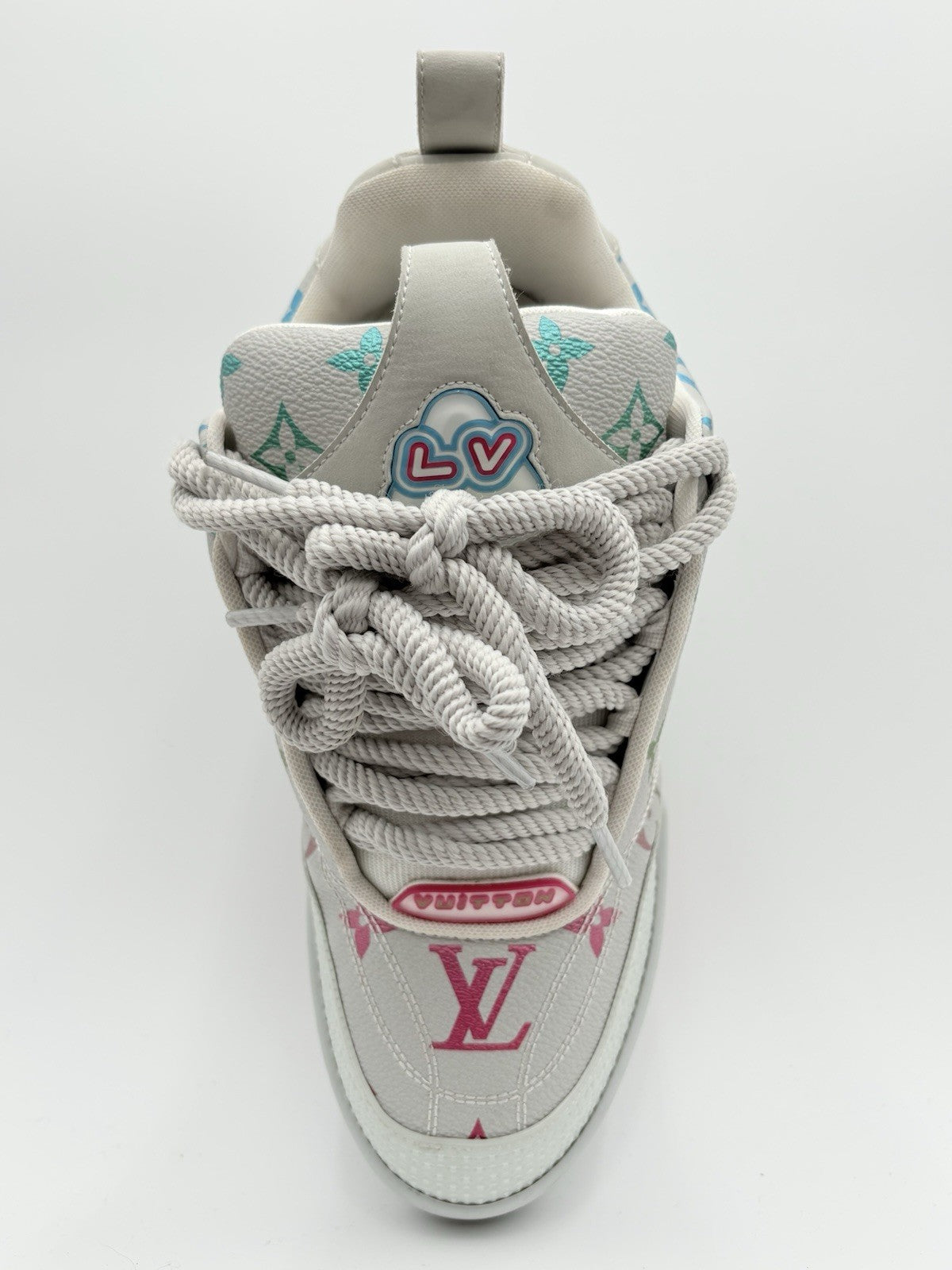 Size 5 LV (6-6.5 US) Louis Vuitton Skate ' Grey Monogram Multicolor ' | CLEAN!