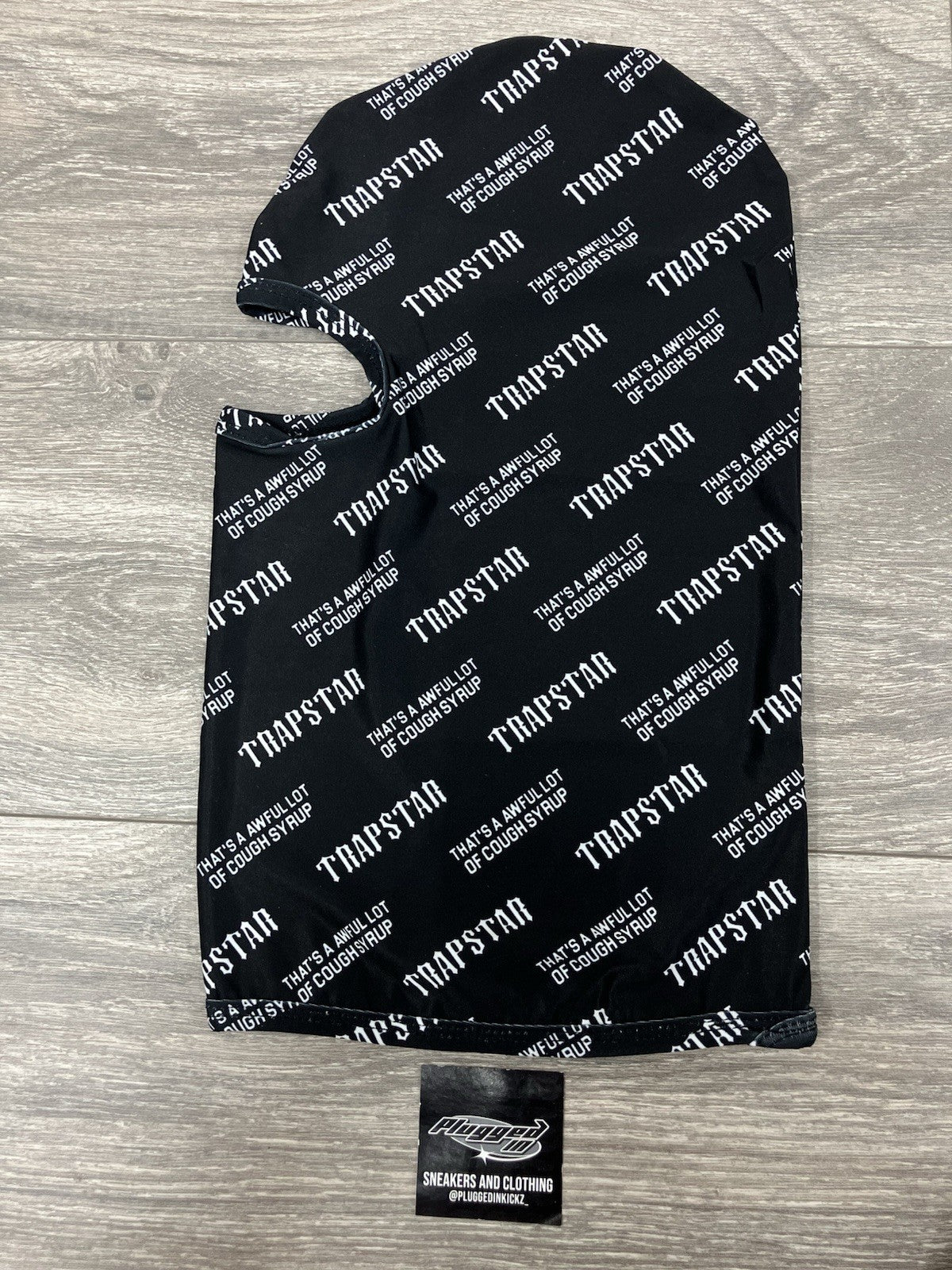 Thats A Awful Lot Of Cough Syrup x Trapstar Ski Mask ' Black, White ' | NEW!
