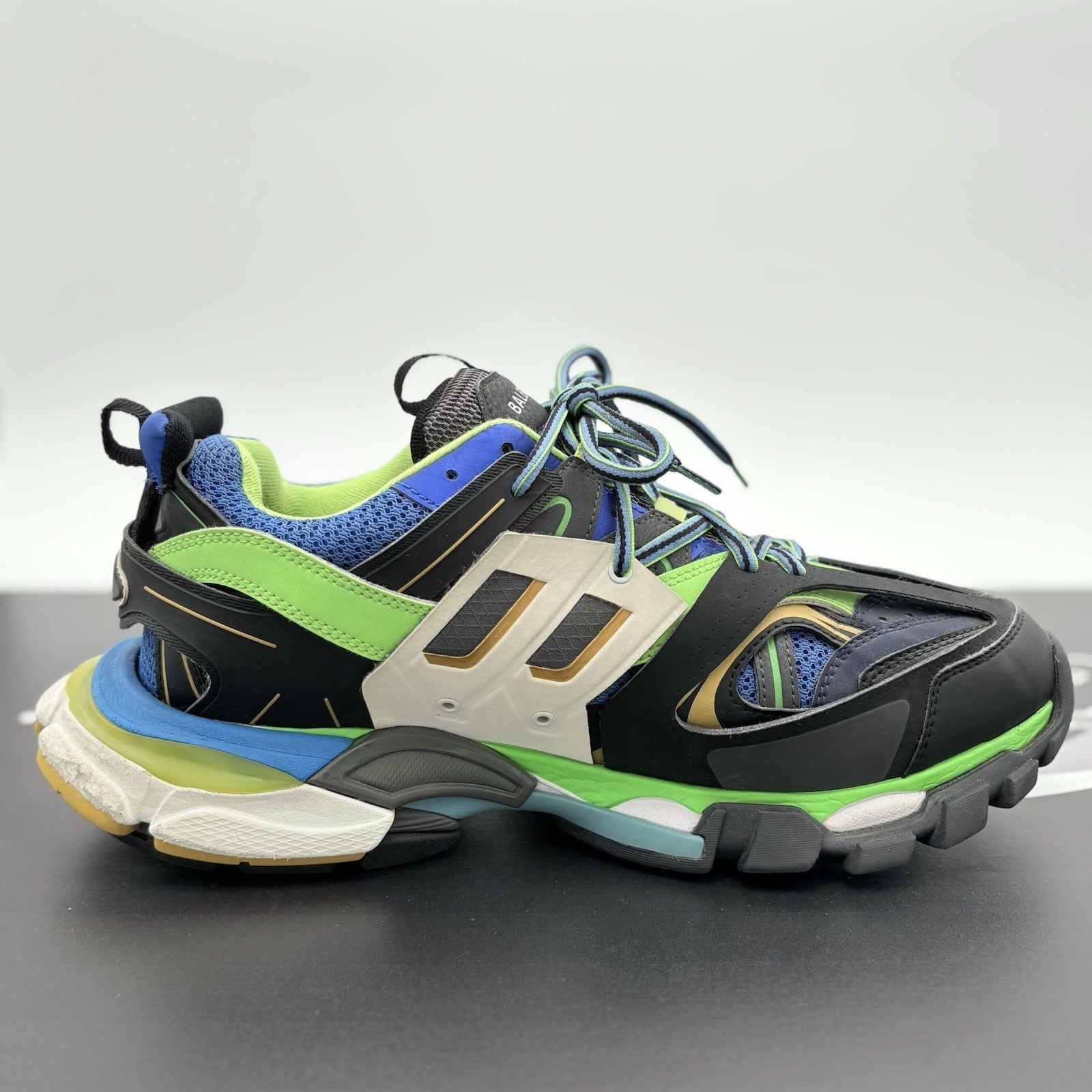 Size 43 (US 10) - Balenciaga Track ' Black Green Blue Gold ' | GOOD CONDITION