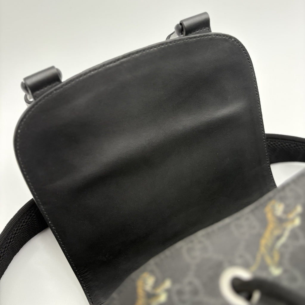 Gucci Bestiary GG Supreme Tigers Backpack ' Black Grey '