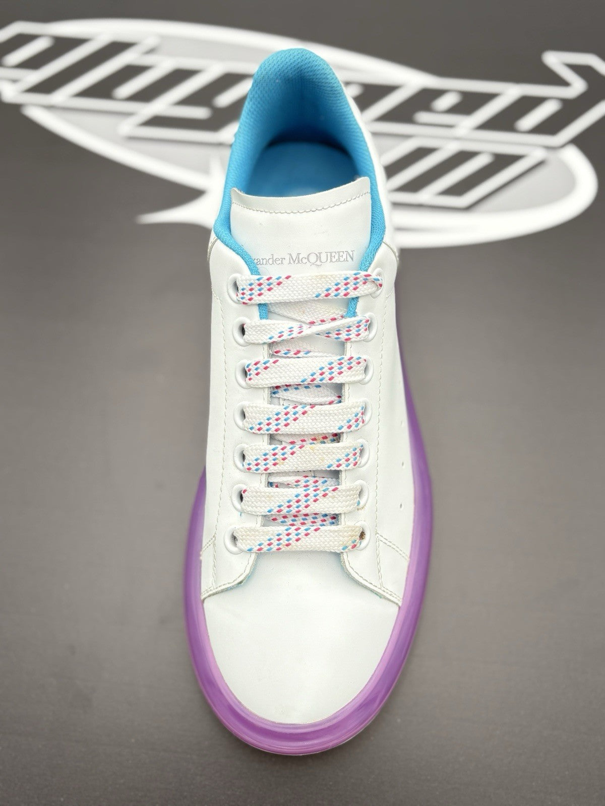 Size 42 (9 US) Alexander McQueen ' Transparent Sole White Purple ' | GREAT COND!