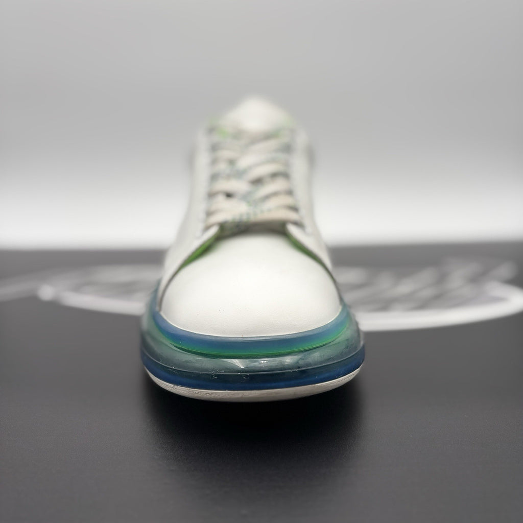 Size 45 (12 US) Alexander McQueen ' Transparent Sole White, Lime '
